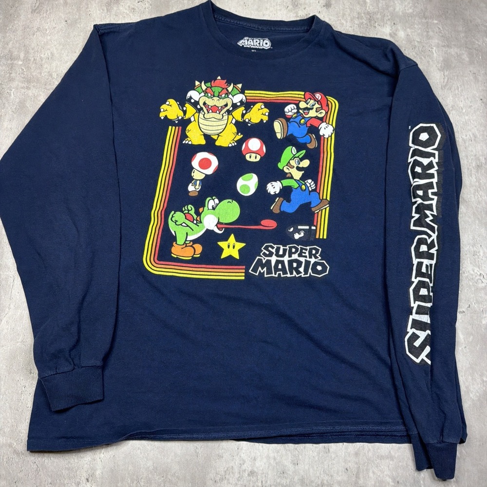 Nintendo Super Mario Long Sleeve Graphic T-Shirt Size XL Nintendo Video Game